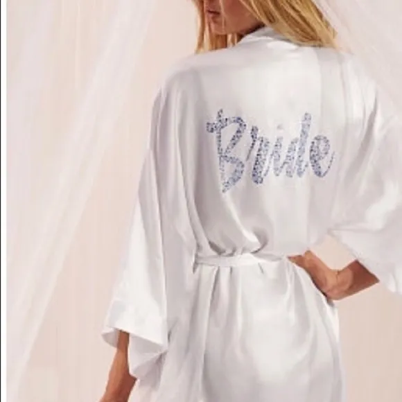 Victoria’s Secret Blue Rhinestone “Bride” Robe