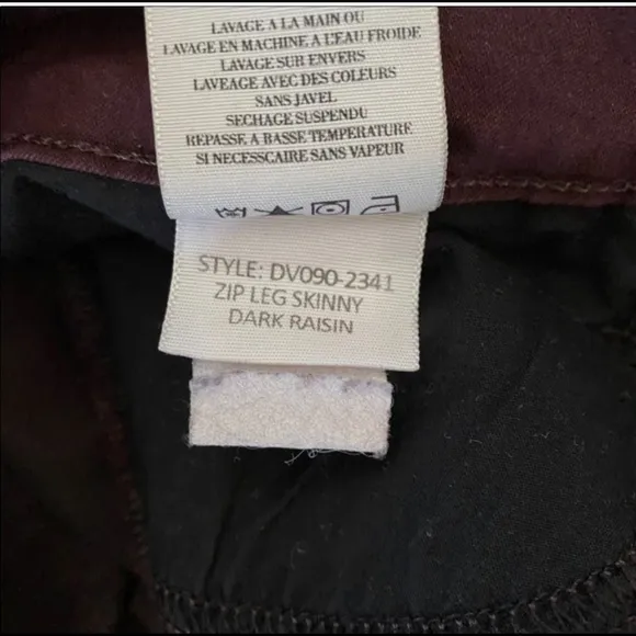 Vince Skinny Zip Jeans Dark Raisin size 27