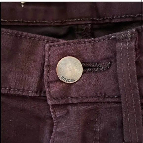 Vince Skinny Zip Jeans Dark Raisin size 27