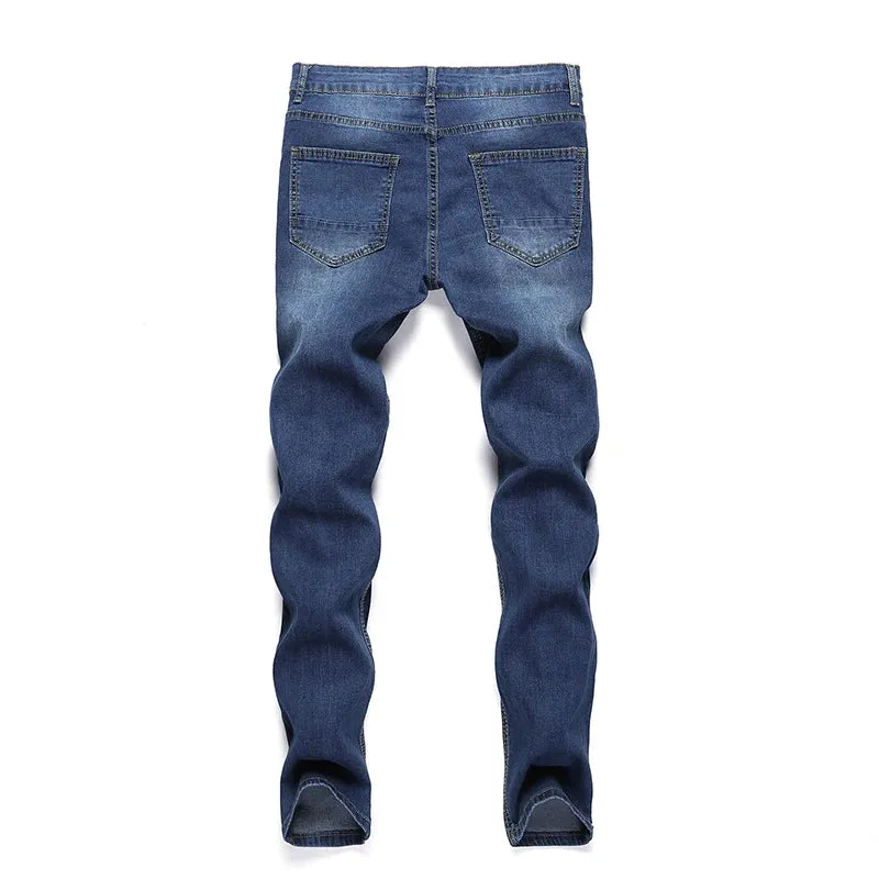 Vintage Wash Ripped Skinny Jeans for Men – 2024 Street Style