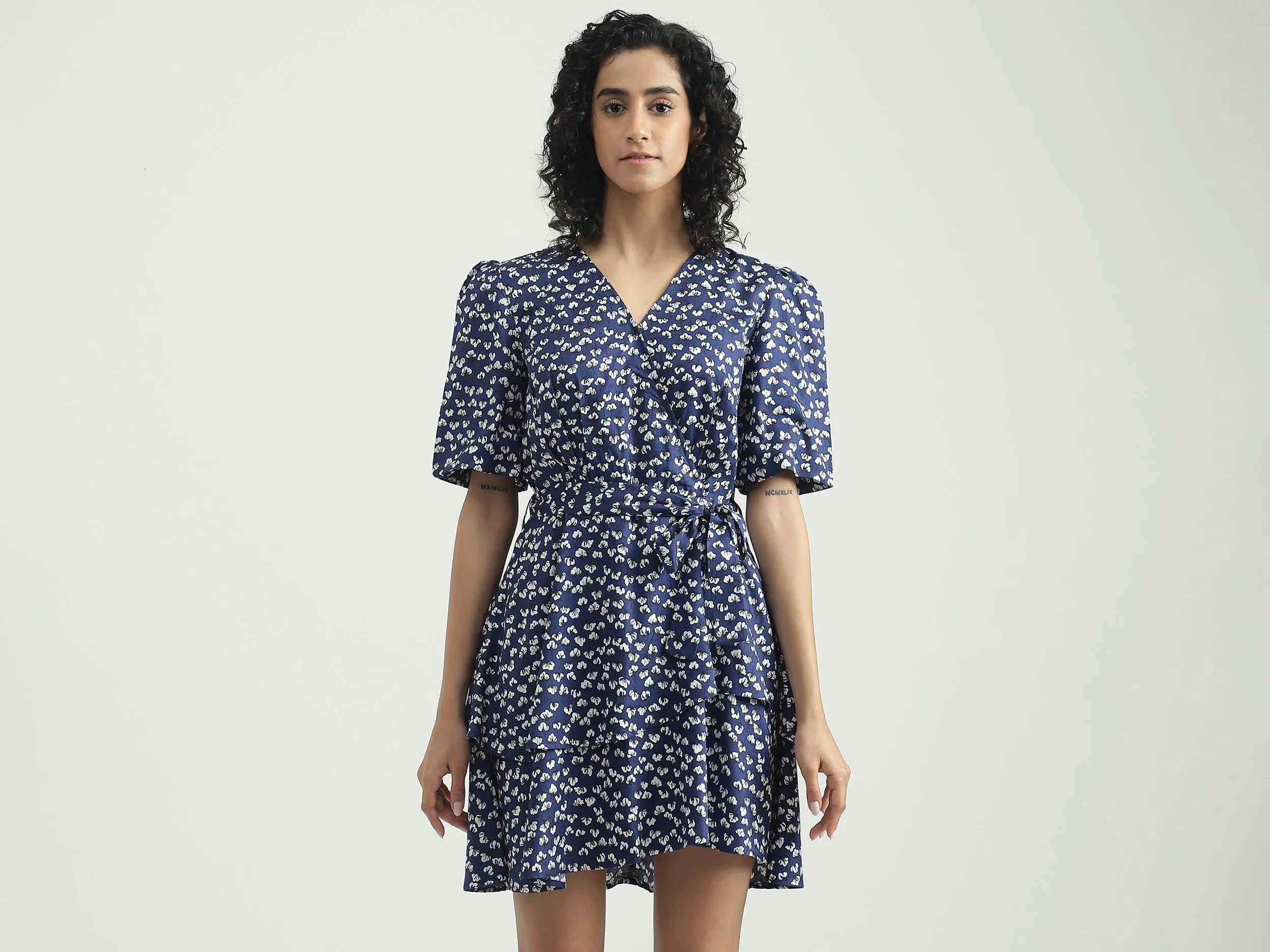 Viscose Printed V-Neck Women Dresses
