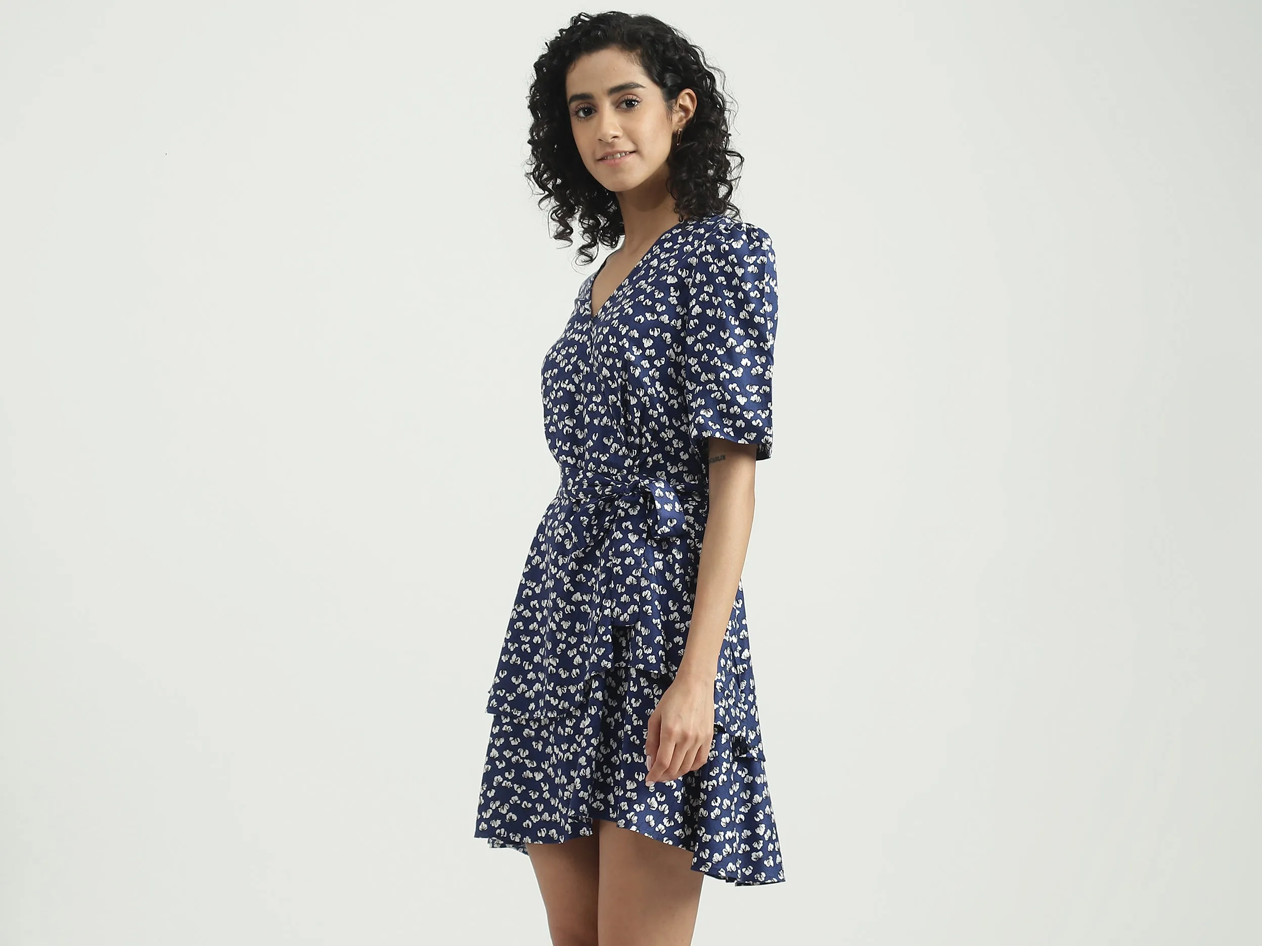 Viscose Printed V-Neck Women Dresses