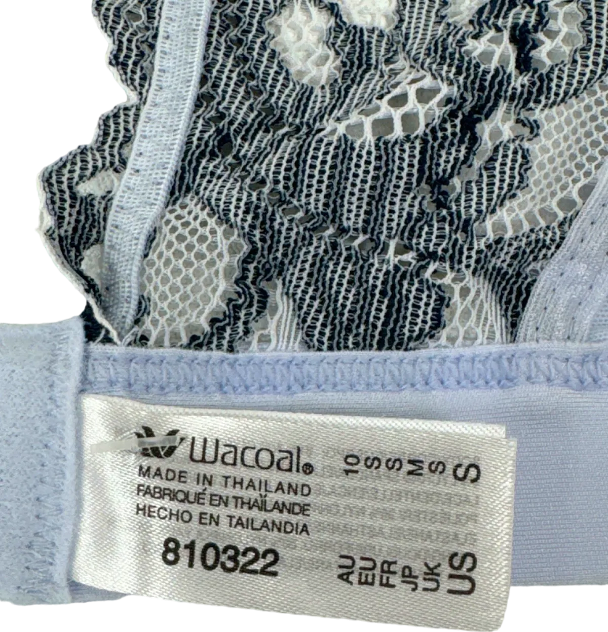 Wacoal Light Blue Floral Lace Bralette UK S