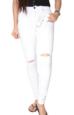 Wakee Jeans Skinny Rip White