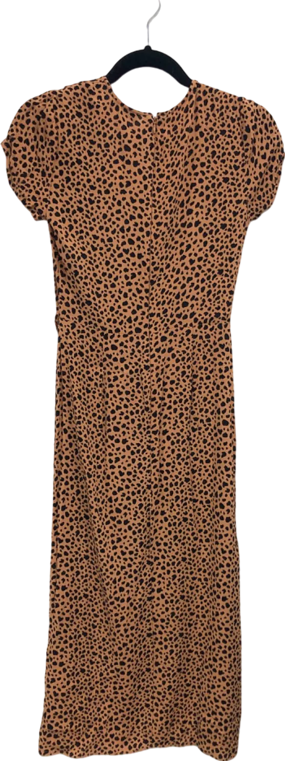 Warehouse Leopard Print Midi Dress UK 6