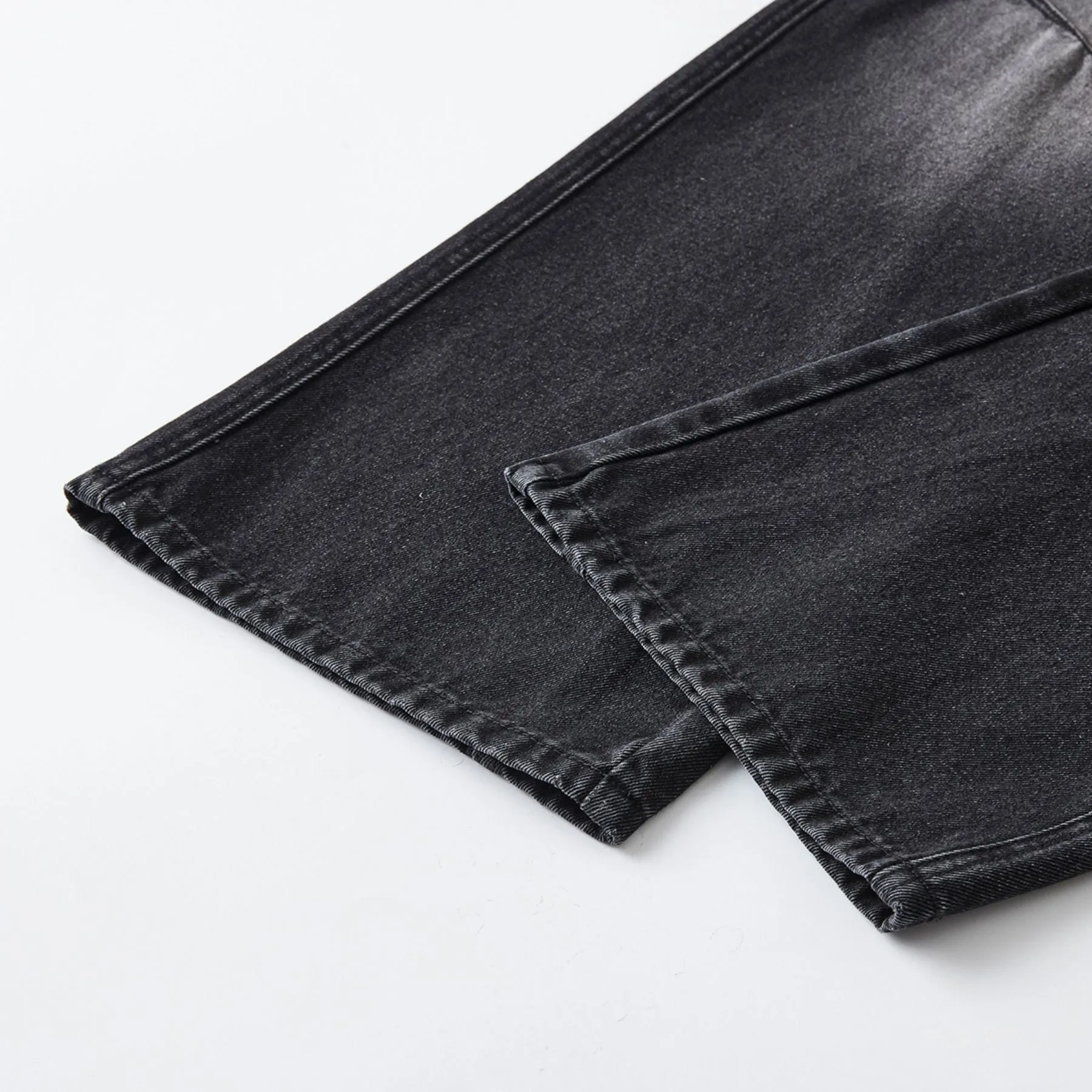 Washed Straight Leg Cargo Jeans