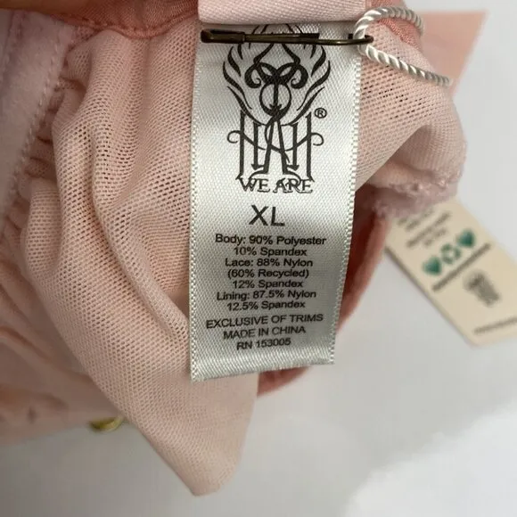 We Are HAH NWT Free People Lace Trim Soft Cup Lounge Bralette - Copper Rose - XL