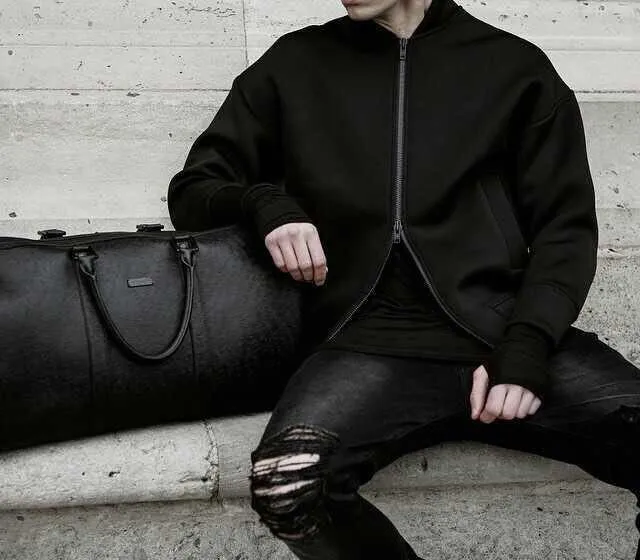West Louis™ Designer Black Ripped Torn Jeans