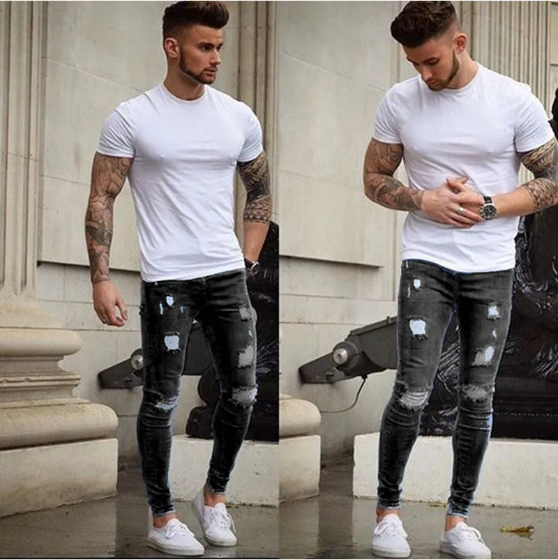 West Louis™ Ripped Design Skinny Jeans