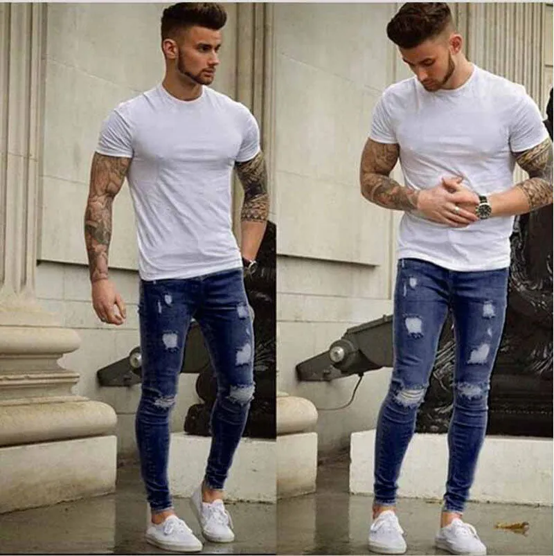West Louis™ Ripped Design Skinny Jeans