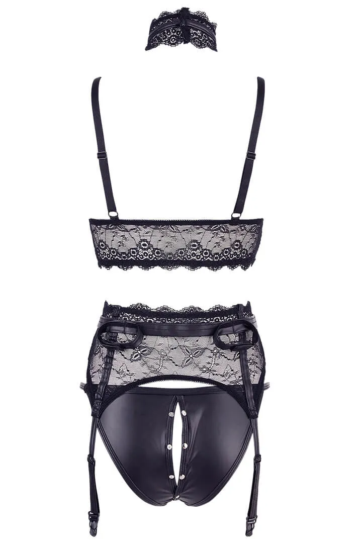 Wet look lingerie with restraints - Craving Your Attention