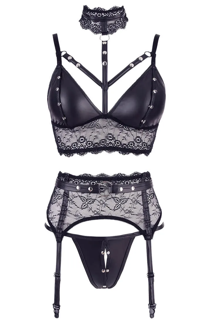 Wet look lingerie with restraints - Craving Your Attention