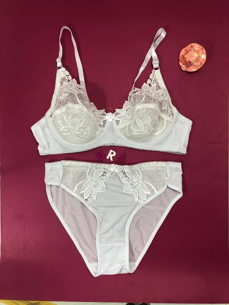 White Bridal Bra Panty Sets - Non Padded Underwired Bra Panty Set 2020