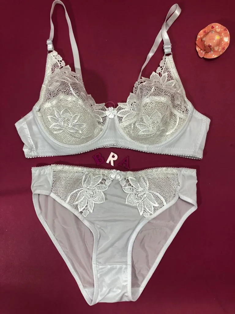 White Bridal Bra Panty Sets - Non Padded Underwired Bra Panty Set 2020