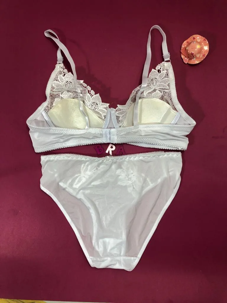White Bridal Bra Panty Sets - Non Padded Underwired Bra Panty Set 2020