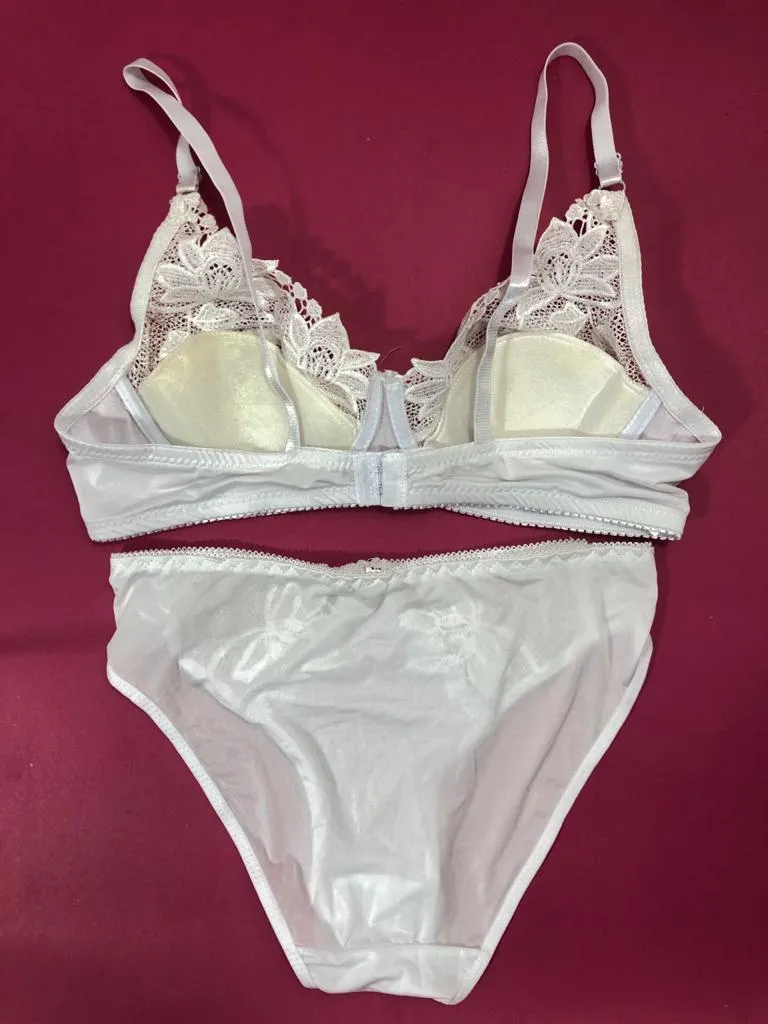 White Bridal Bra Panty Sets - Non Padded Underwired Bra Panty Set 2020