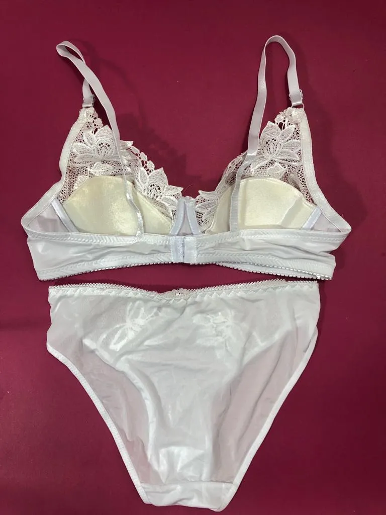 White Bridal Bra Panty Sets - Non Padded Underwired Bra Panty Set 2020