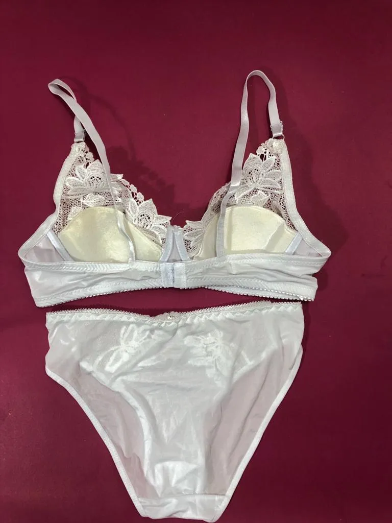 White Bridal Bra Panty Sets - Non Padded Underwired Bra Panty Set 2020