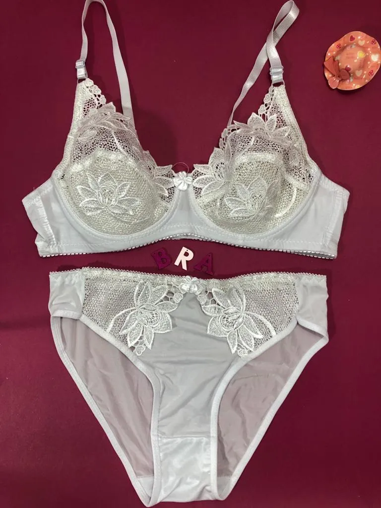 White Bridal Bra Panty Sets - Non Padded Underwired Bra Panty Set 2020