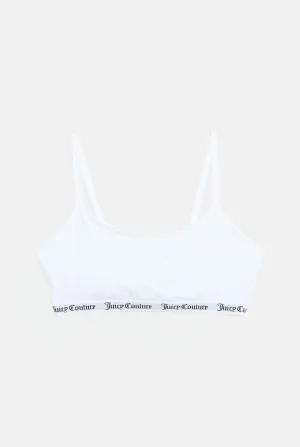 WHITE COTTON SCOOP BRALETTE