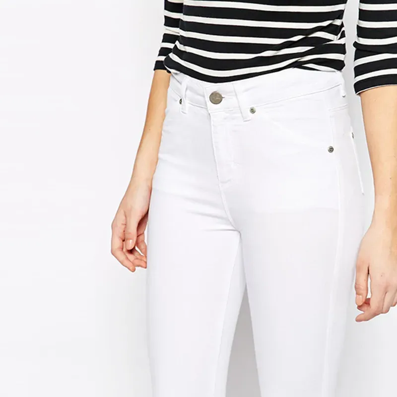 White Cropped Skinny Jeans