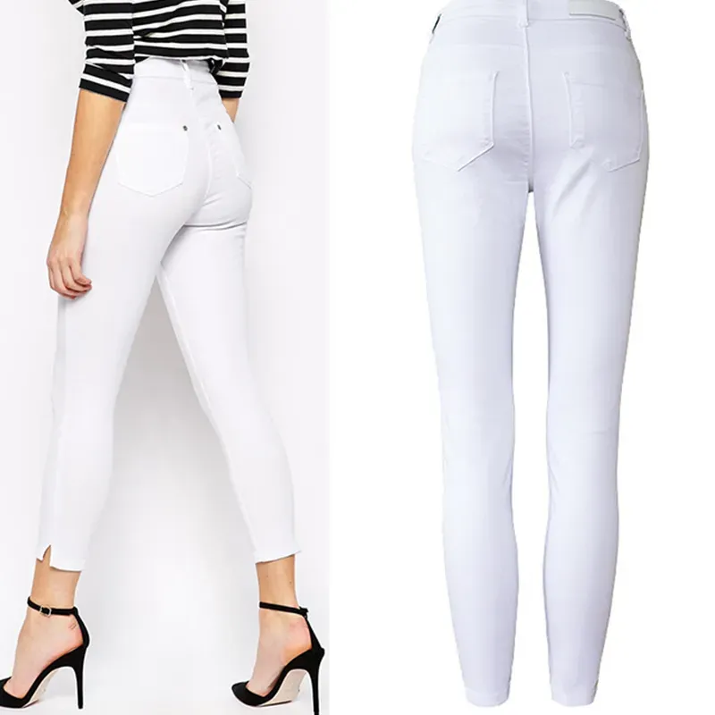 White Cropped Skinny Jeans