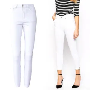White Cropped Skinny Jeans