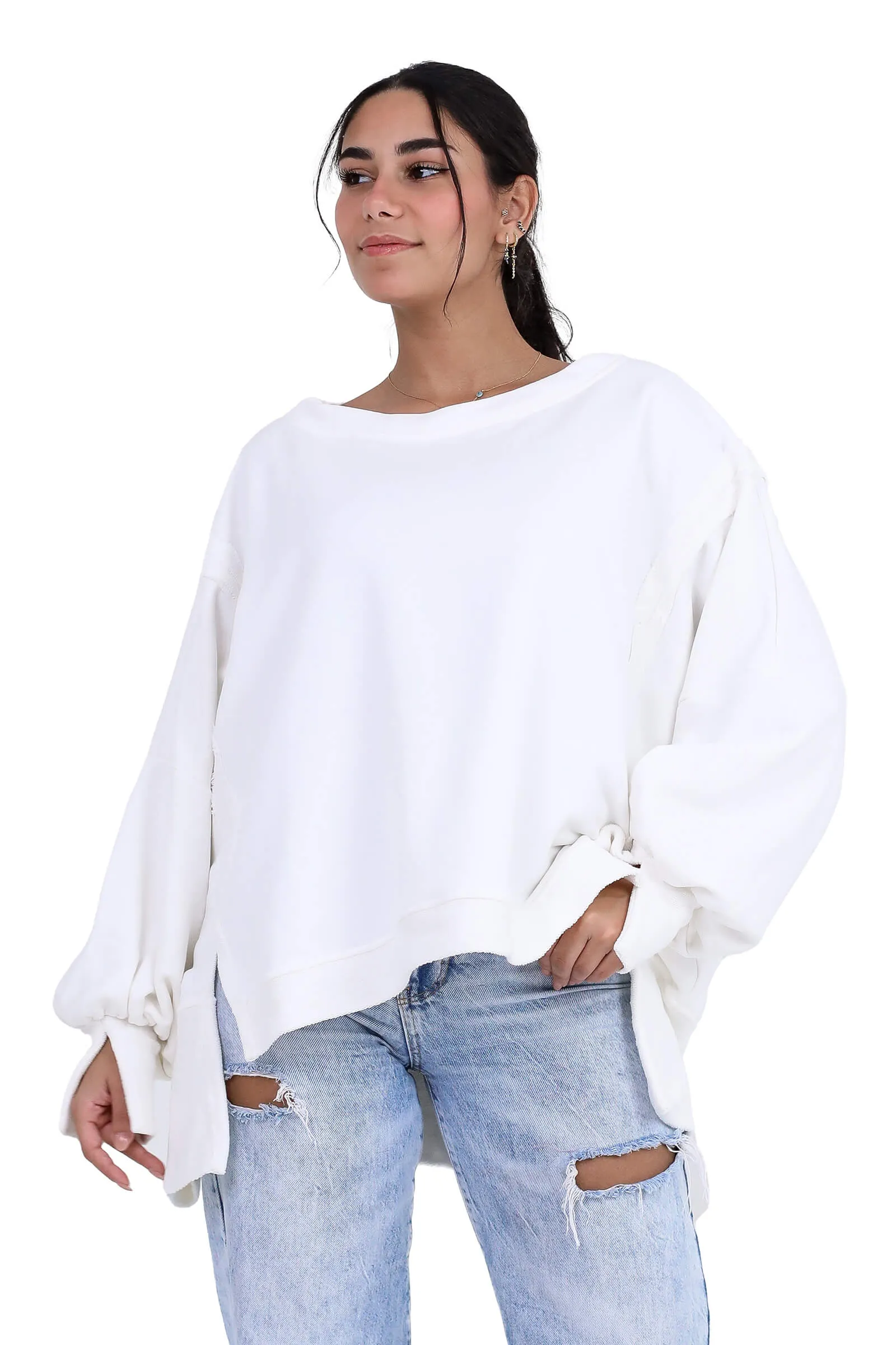 White Serena Oversized Sweatshirt