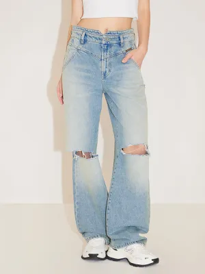 Wide Leg Ripped Jeans