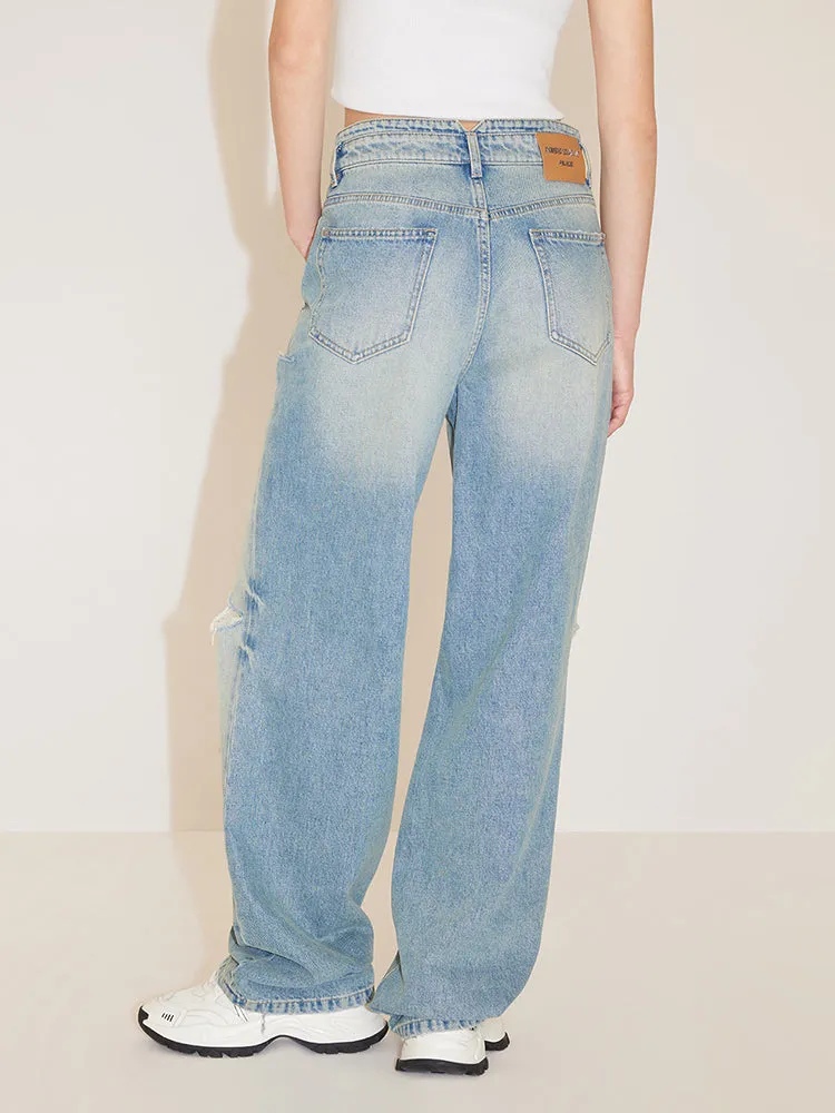 Wide Leg Ripped Jeans
