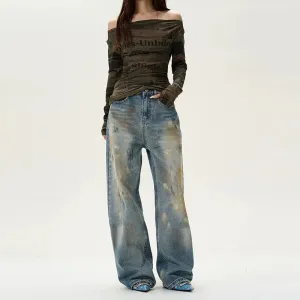 Wide-Leg Straight-leg Jeans