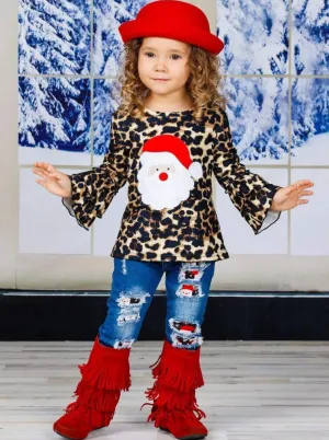 Wild For Santa Patched Jeans Set