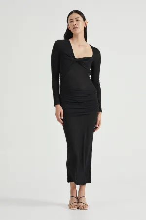 WIND THROUGH BACK OUT MAXI | BLACK