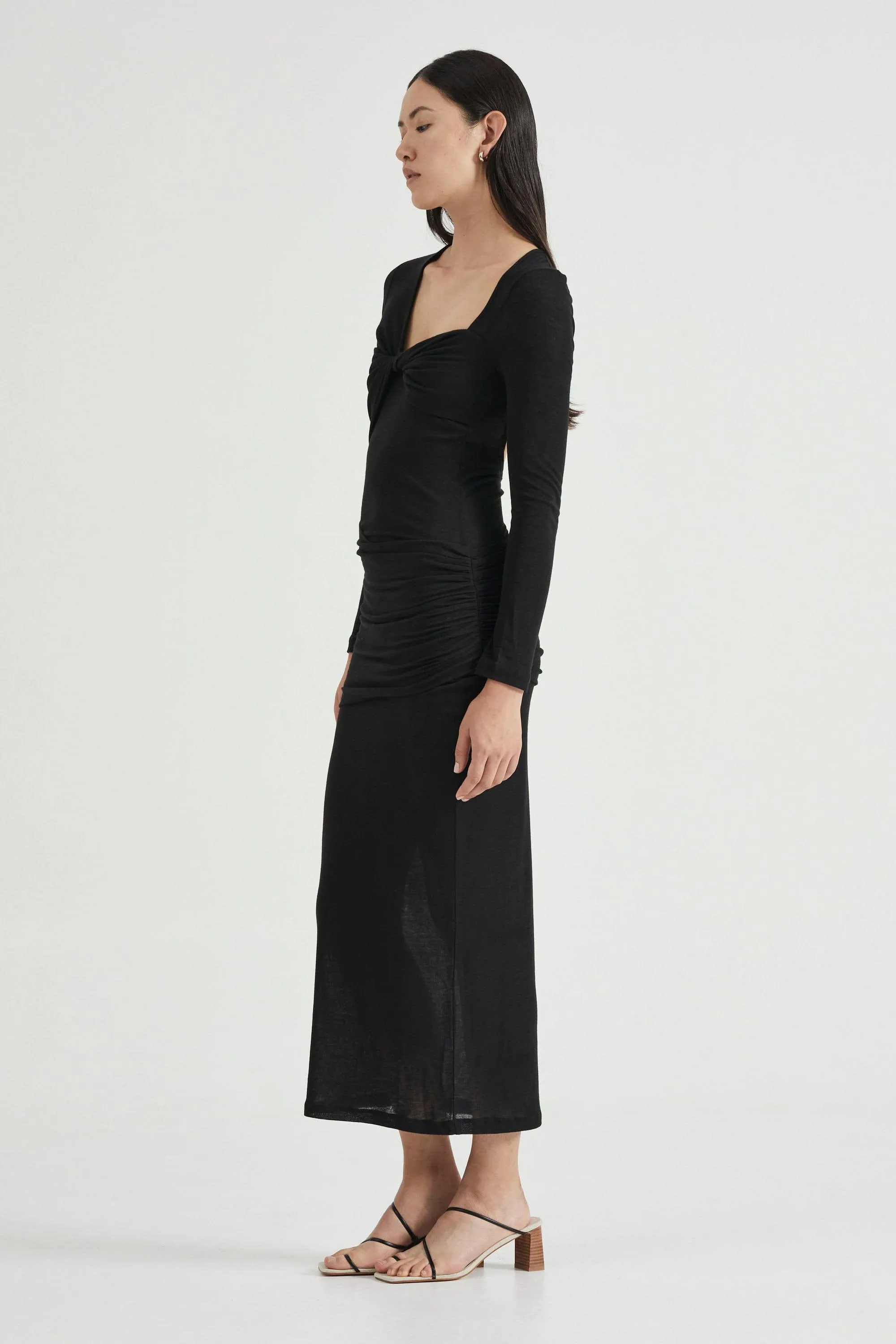 WIND THROUGH BACK OUT MAXI | BLACK