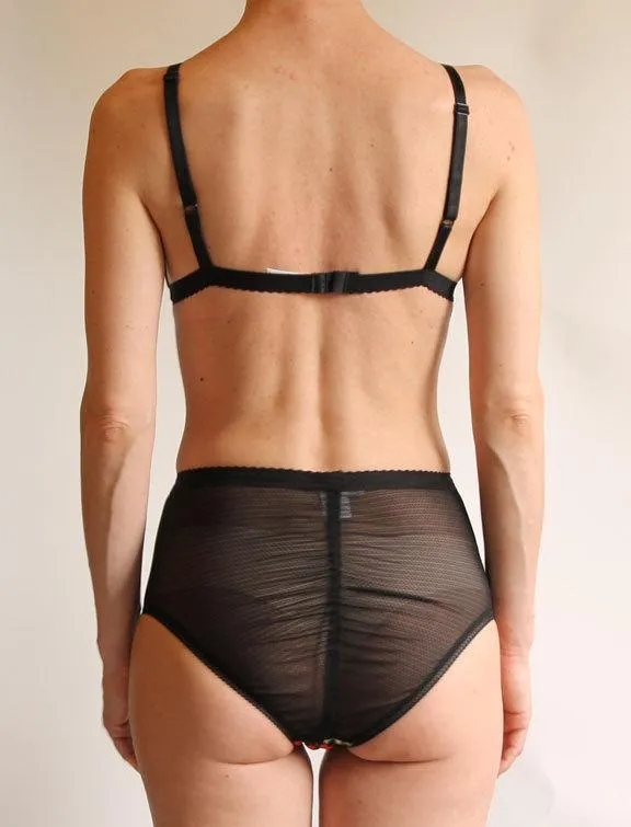 With Love Lingerie - Mercy Bralette Embroidery Red & Black
