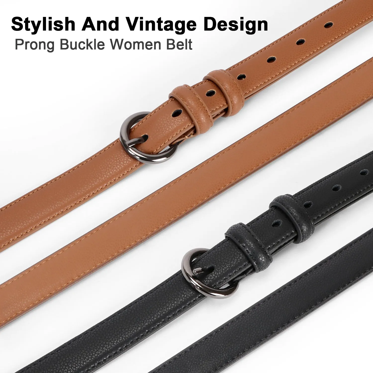 Women Leather Belt Waist Skinny Dress Belts Solid Pin Buckle Belt For Jeans Pants