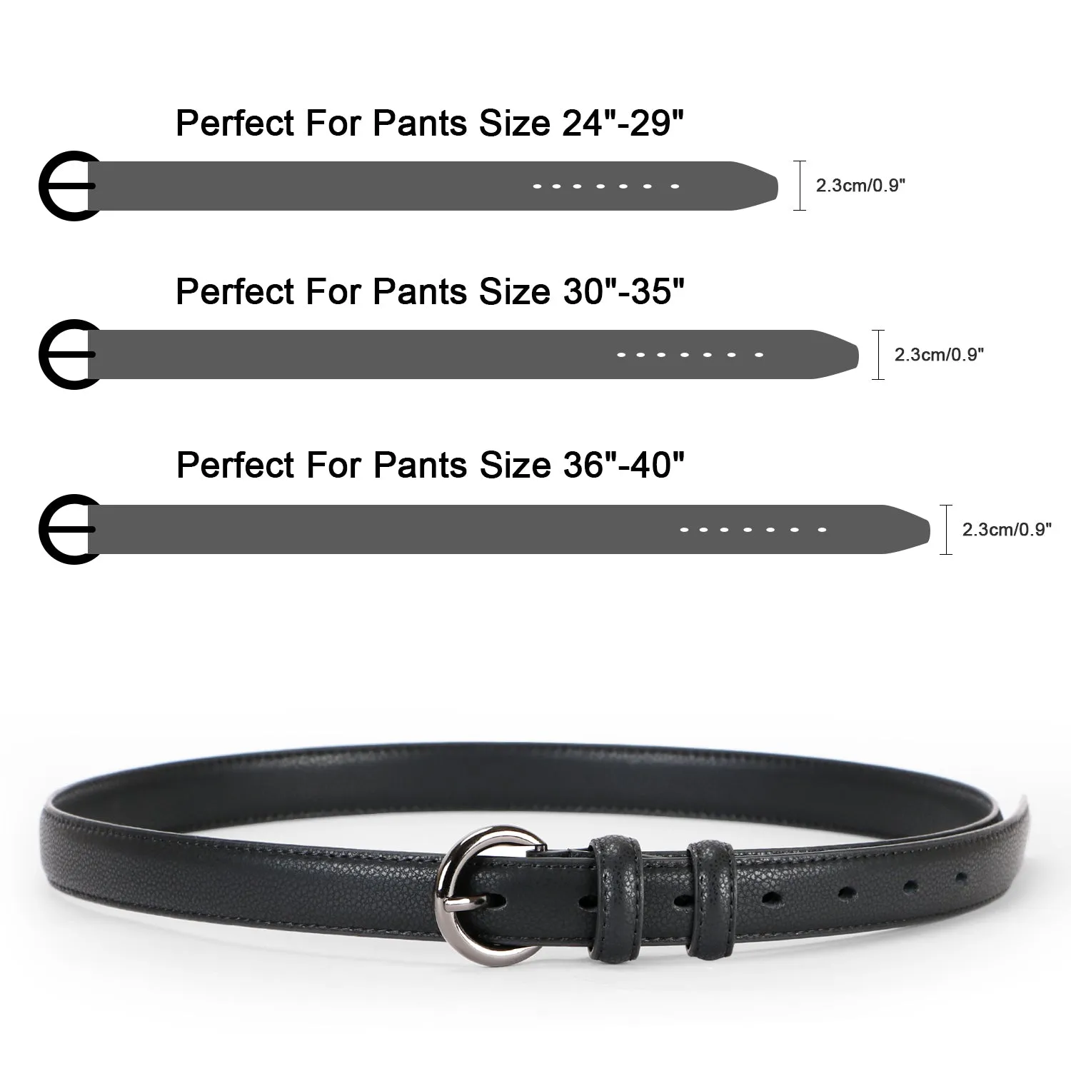 Women Leather Belt Waist Skinny Dress Belts Solid Pin Buckle Belt For Jeans Pants