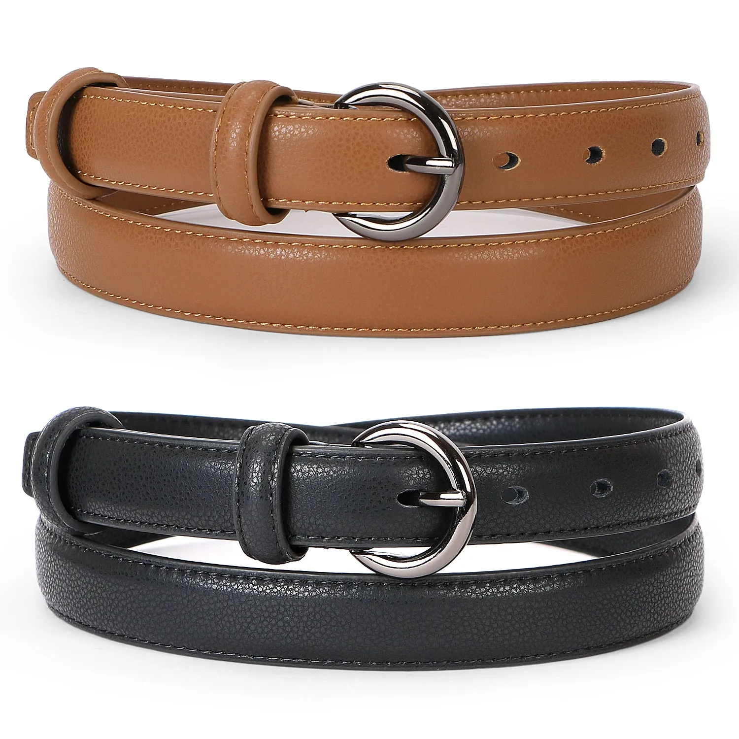 Women Leather Belt Waist Skinny Dress Belts Solid Pin Buckle Belt For Jeans Pants