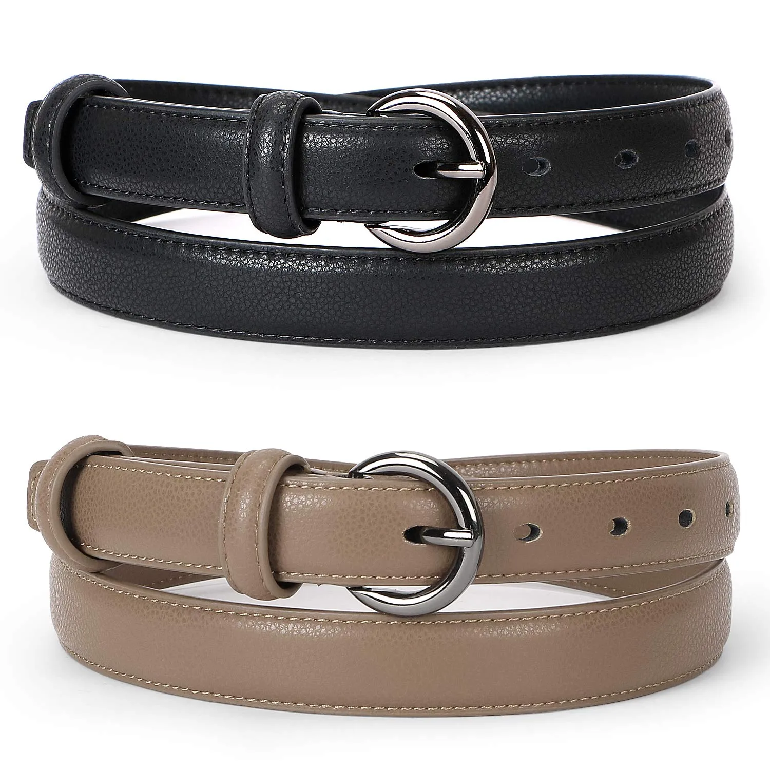 Women Leather Belt Waist Skinny Dress Belts Solid Pin Buckle Belt For Jeans Pants