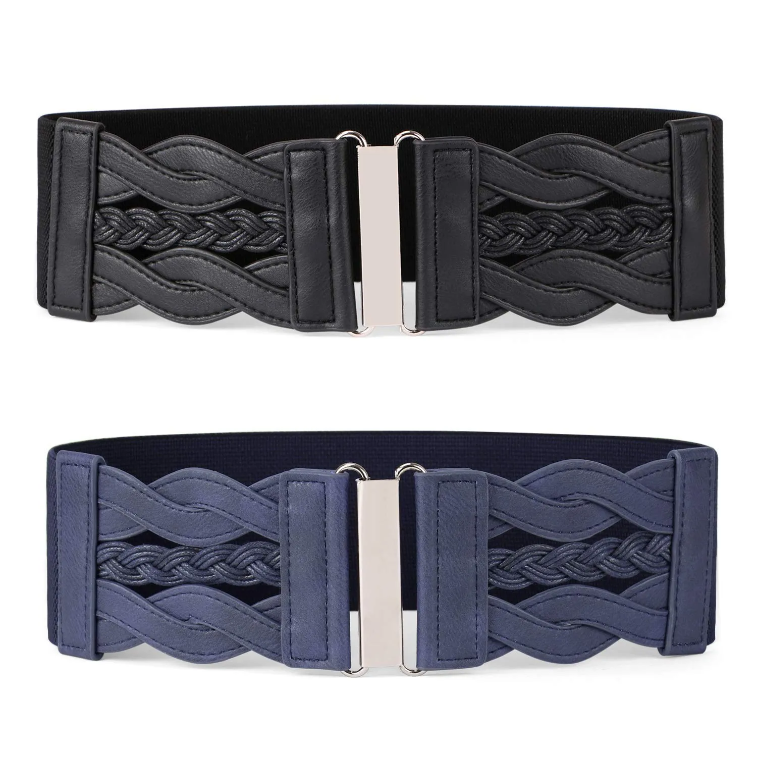 Women Stretchy Vintage Dress Belt Elastic Retro Wide Waist Cinch Belt by JASGOOD