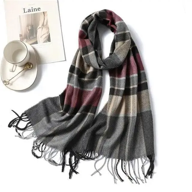 Women Winter Warm Scarf Shawl Fashion Plain  Soft Long Scarves For Women Casual Wear Travel Friendly Scarfs  Warm Winter Scarf Double Sided Thick Shawl Women Students Scarf