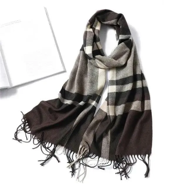 Women Winter Warm Scarf Shawl Fashion Plain  Soft Long Scarves For Women Casual Wear Travel Friendly Scarfs  Warm Winter Scarf Double Sided Thick Shawl Women Students Scarf