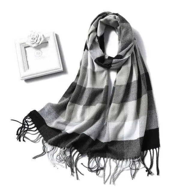 Women Winter Warm Scarf Shawl Fashion Plain  Soft Long Scarves For Women Casual Wear Travel Friendly Scarfs  Warm Winter Scarf Double Sided Thick Shawl Women Students Scarf