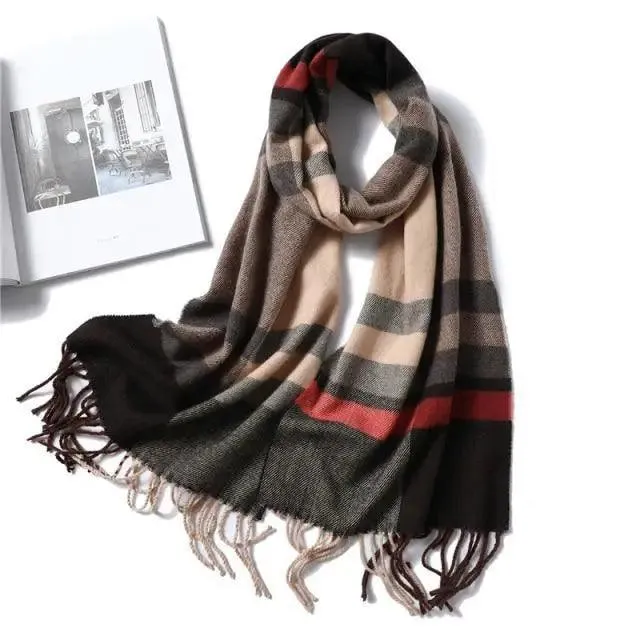 Women Winter Warm Scarf Shawl Fashion Plain  Soft Long Scarves For Women Casual Wear Travel Friendly Scarfs  Warm Winter Scarf Double Sided Thick Shawl Women Students Scarf