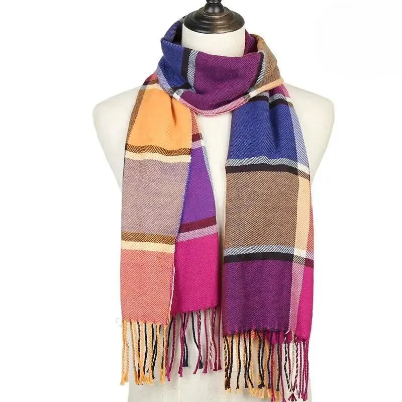 Women Winter Warm Scarf Shawl Fashion Plain  Soft Long Scarves For Women Casual Wear Travel Friendly Scarfs  Warm Winter Scarf Double Sided Thick Shawl Women Students Scarf