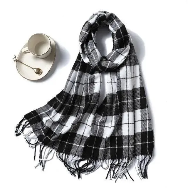 Women Winter Warm Scarf Shawl Fashion Plain  Soft Long Scarves For Women Casual Wear Travel Friendly Scarfs  Warm Winter Scarf Double Sided Thick Shawl Women Students Scarf