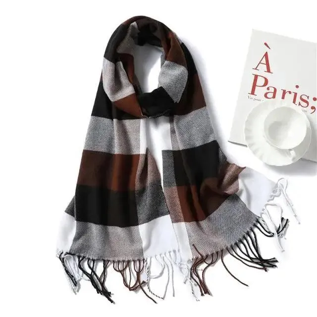 Women Winter Warm Scarf Shawl Fashion Plain  Soft Long Scarves For Women Casual Wear Travel Friendly Scarfs  Warm Winter Scarf Double Sided Thick Shawl Women Students Scarf