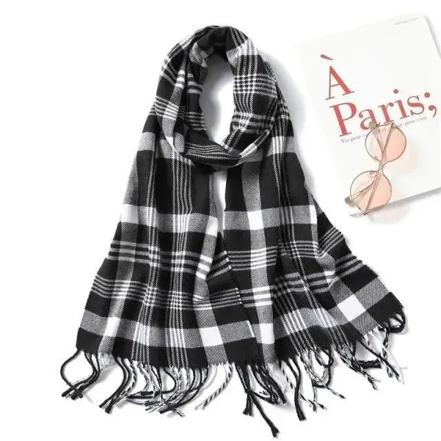 Women Winter Warm Scarf Shawl Fashion Plain  Soft Long Scarves For Women Casual Wear Travel Friendly Scarfs  Warm Winter Scarf Double Sided Thick Shawl Women Students Scarf