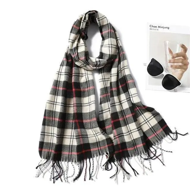 Women Winter Warm Scarf Shawl Fashion Plain  Soft Long Scarves For Women Casual Wear Travel Friendly Scarfs  Warm Winter Scarf Double Sided Thick Shawl Women Students Scarf