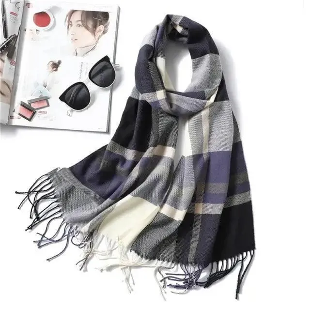 Women Winter Warm Scarf Shawl Fashion Plain  Soft Long Scarves For Women Casual Wear Travel Friendly Scarfs  Warm Winter Scarf Double Sided Thick Shawl Women Students Scarf